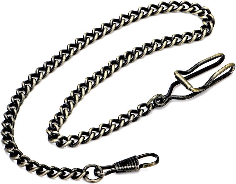 BoShiYa Pocket Watch Chains for Men Vintage Metal Albert Vest Chain Accessories/Color: Gold/Silver/Black/Bronze - Image 4
